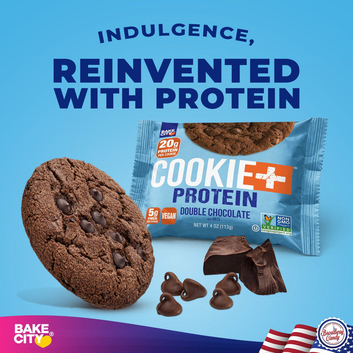 Bake City Cookie + Protein Display Double Chocolate  12 x 113g (4oz)