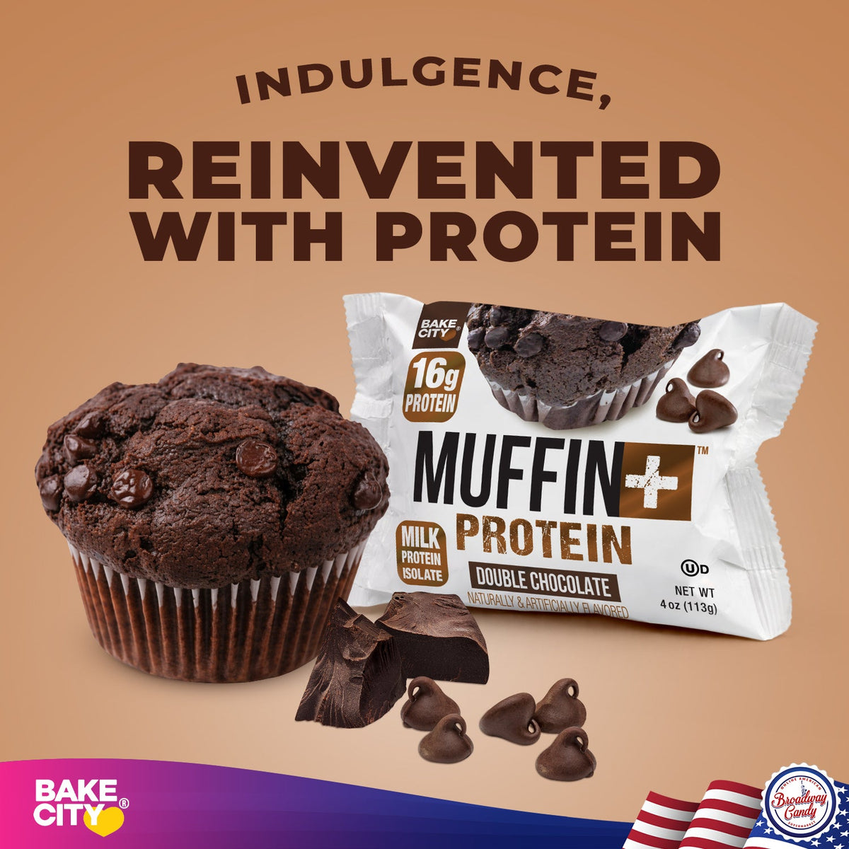 Bake City Muffin + Protein Double Chocolate  6 x 113g (4oz)