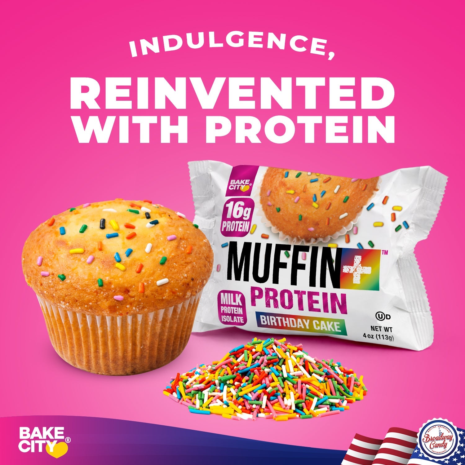 Bake City Muffin + Protein Birthday Cake  6 x 113g (4oz)