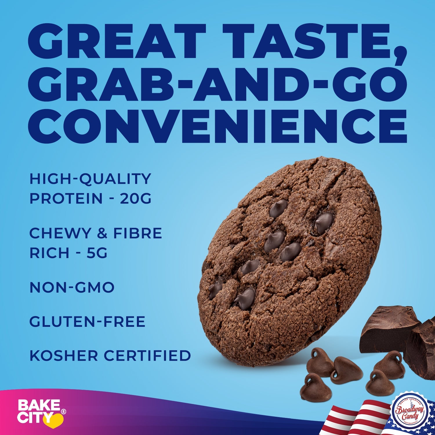 Bake City Cookie + Protein Display Double Chocolate  12 x 113g (4oz)
