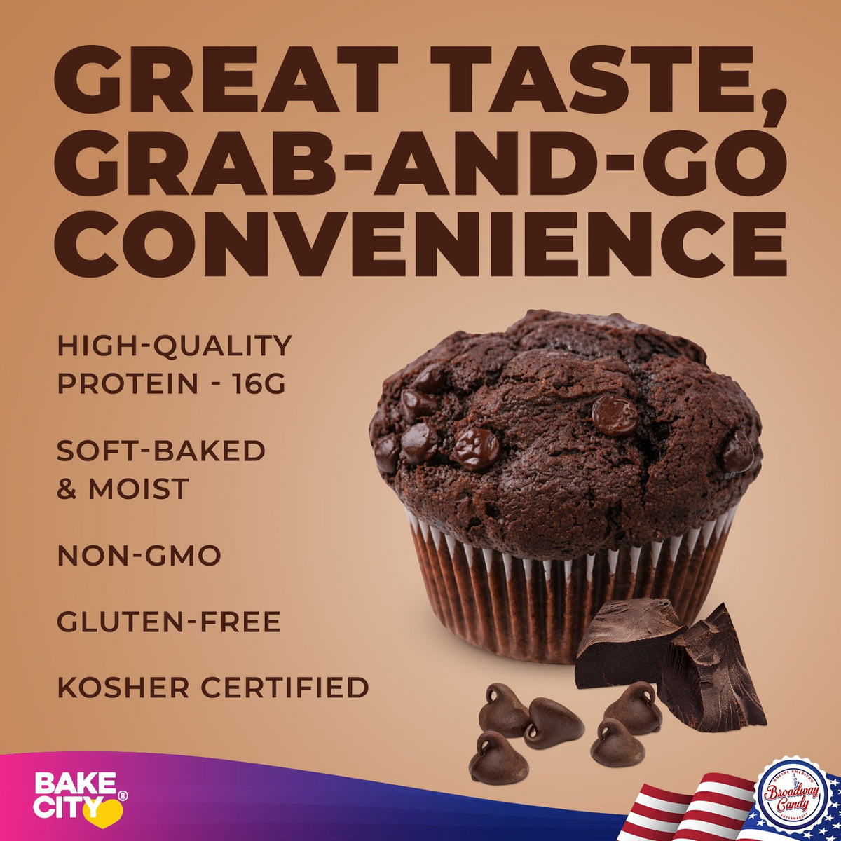 Bake City Muffin + Protein Double Chocolate  6 x 113g (4oz)