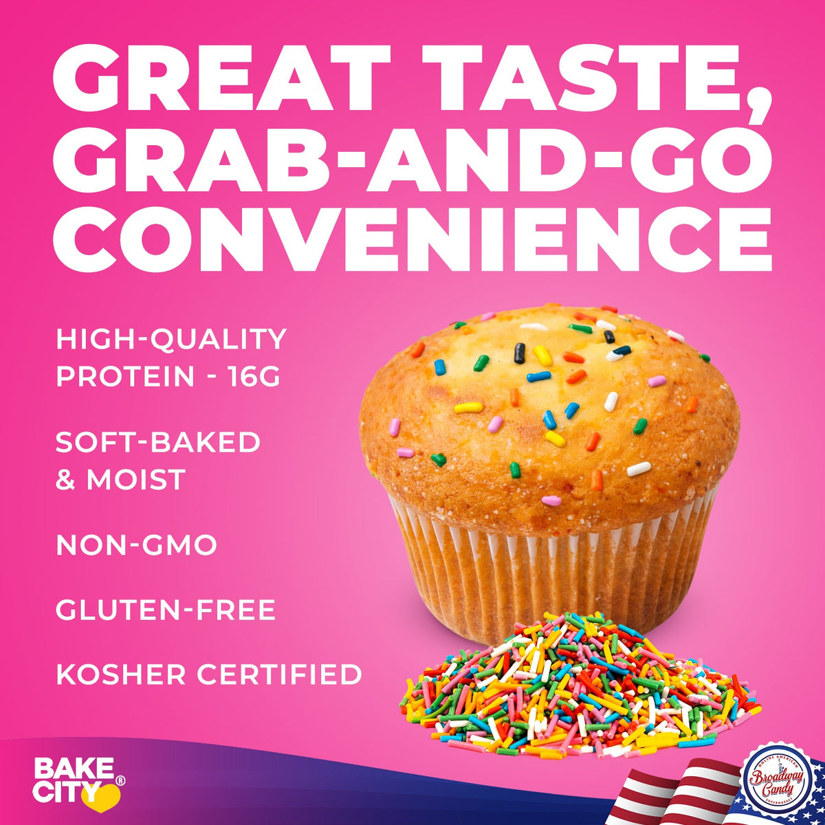 Bake City Muffin + Protein Birthday Cake  6 x 113g (4oz)