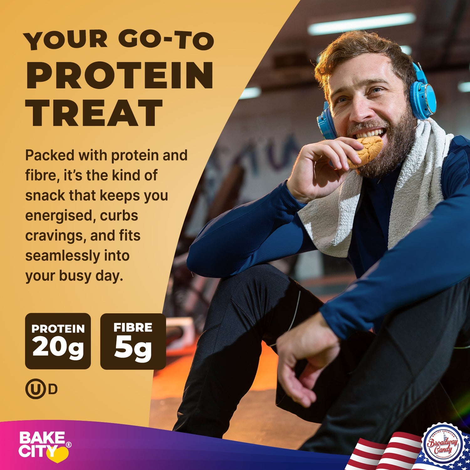 Bake City Cookie + Protein Display Peanut Butter 12 x 113g (4oz)