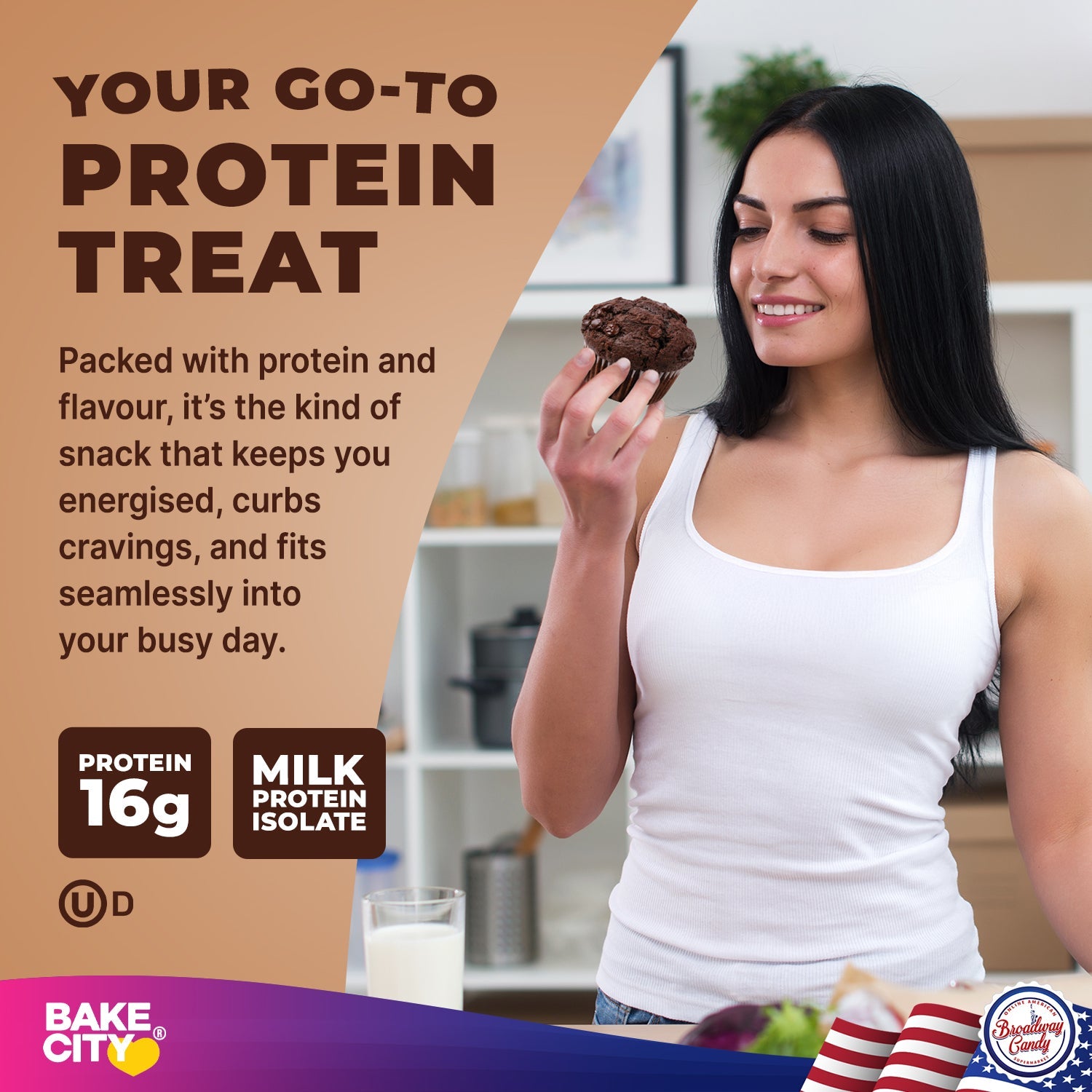 Bake City Muffin + Protein Double Chocolate  6 x 113g (4oz)