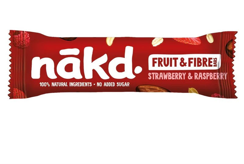 Nakd Bars Fruit & Fibre Strawberry & Raspberry 16 x 44g