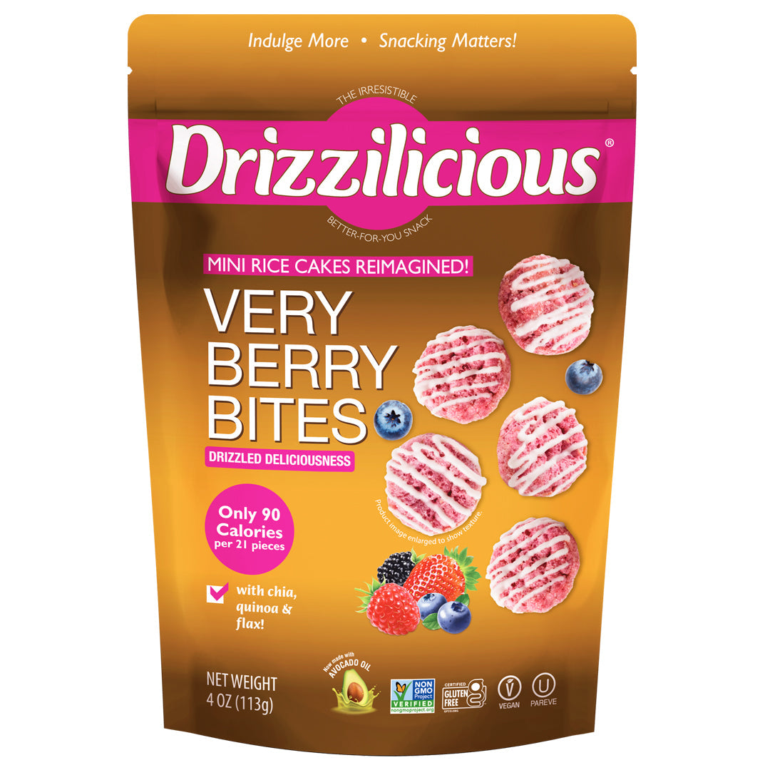 Drizzilicious Mini Rice Cakes, Very Berry flavour, 113g - gluten-free, dairy-free and Kosher.