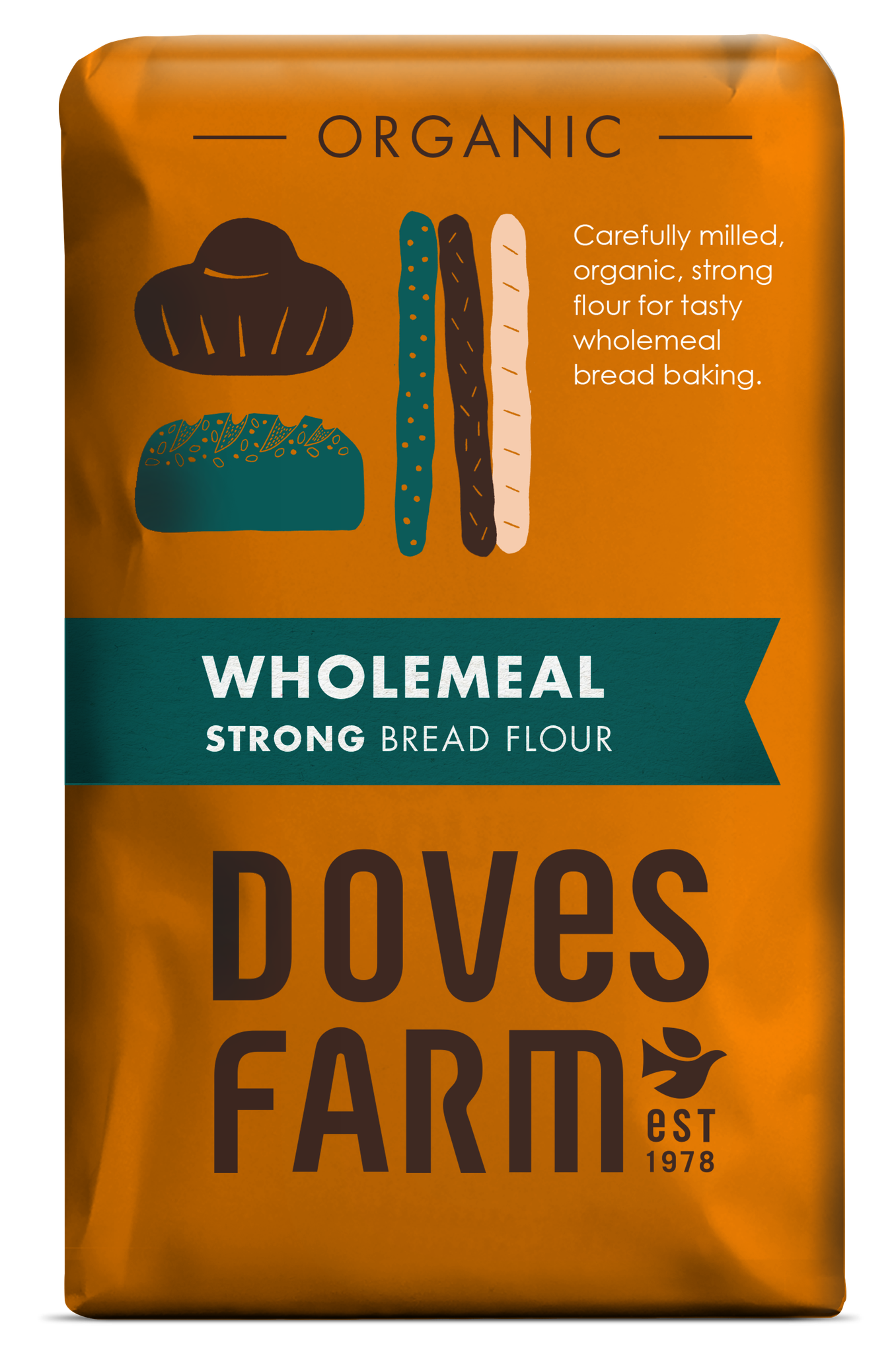 Doves Farm Organic Strong Wholemeal Bread Flour 5 x 1.5kg