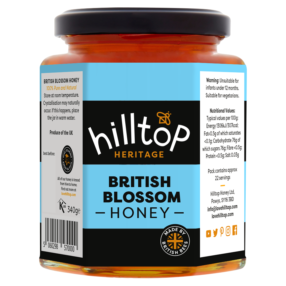 Hilltop Honey British Blossom Honey 4 x 340g