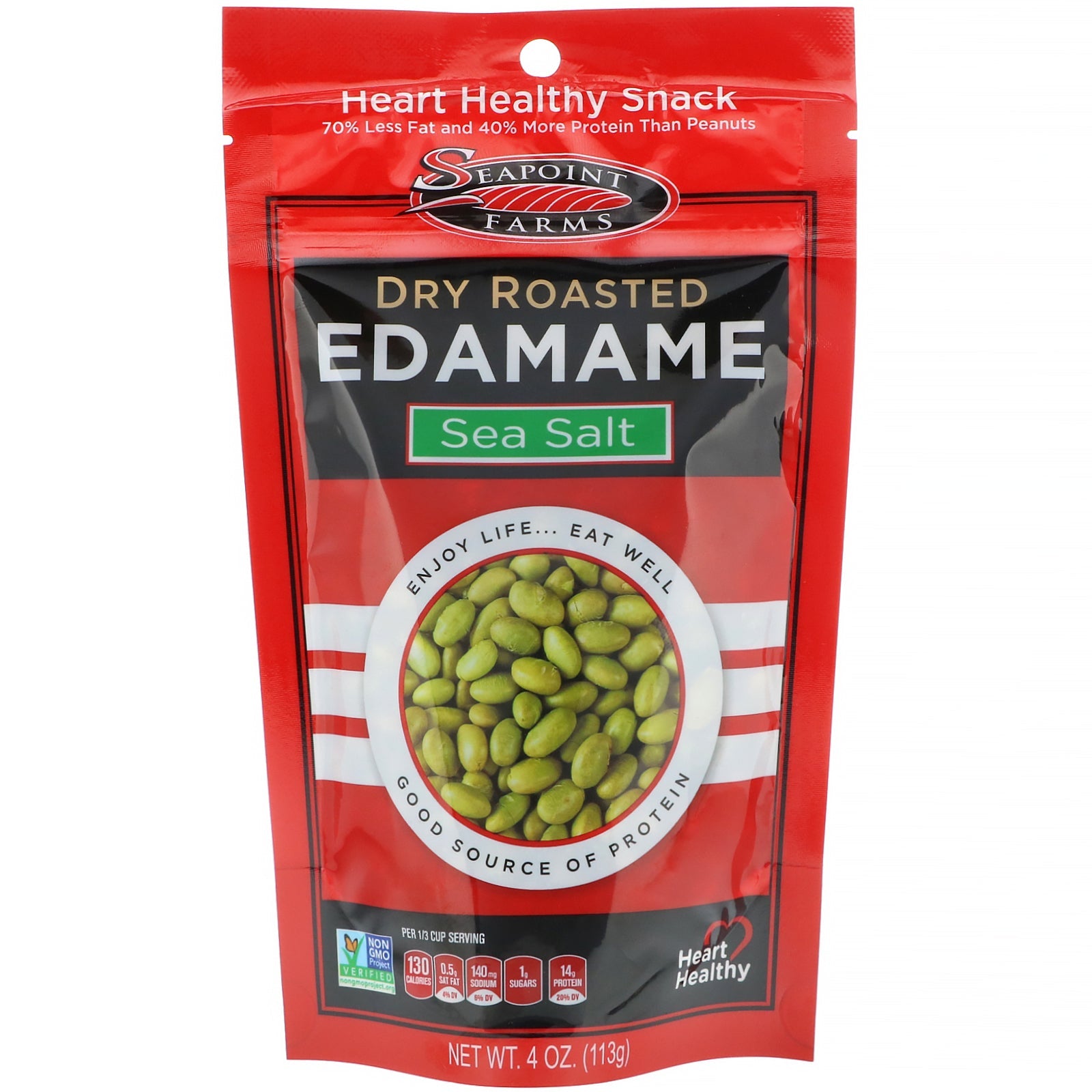 Seapoint Dry Roasted Edamame - Sea Salt 12 x 113g