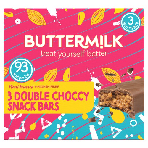 Buttermilk Plant Powered Double Choccy Crisp Snack Bar 3 Pack 6 x 69g