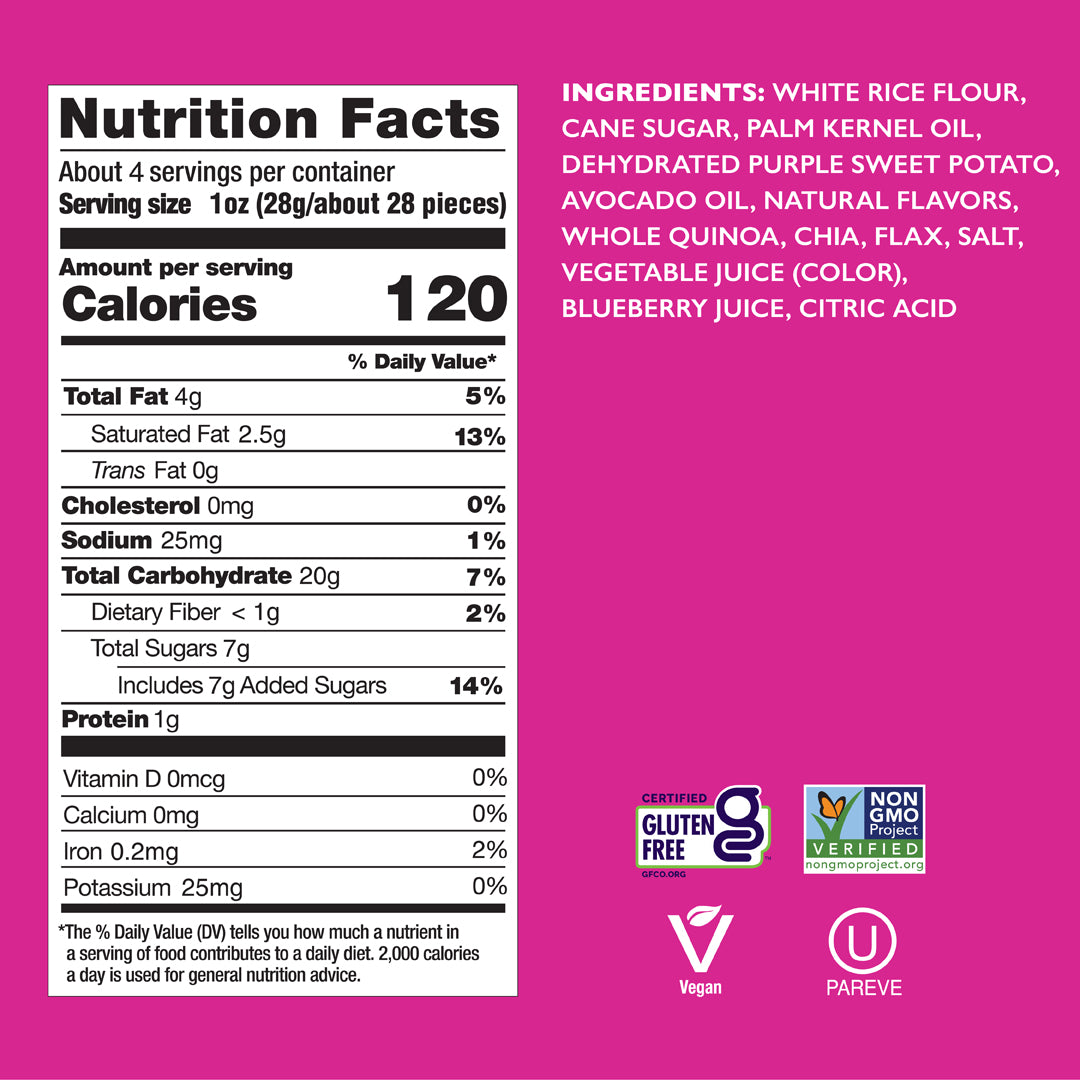 Drizzilicious Very Berry Mini Rice Cakes, a low-calorie snack ready straight from the bag.