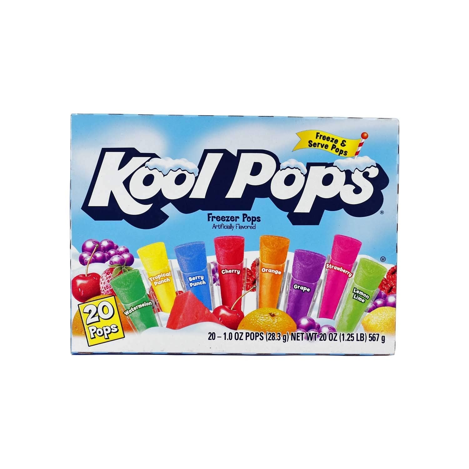 Kool Pops Freezer Pops 16  x 20 x 28.3g (1oz)
