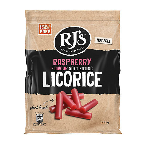 RJ'S Natural Soft Eating Raspberry Licorice 12 x 300g