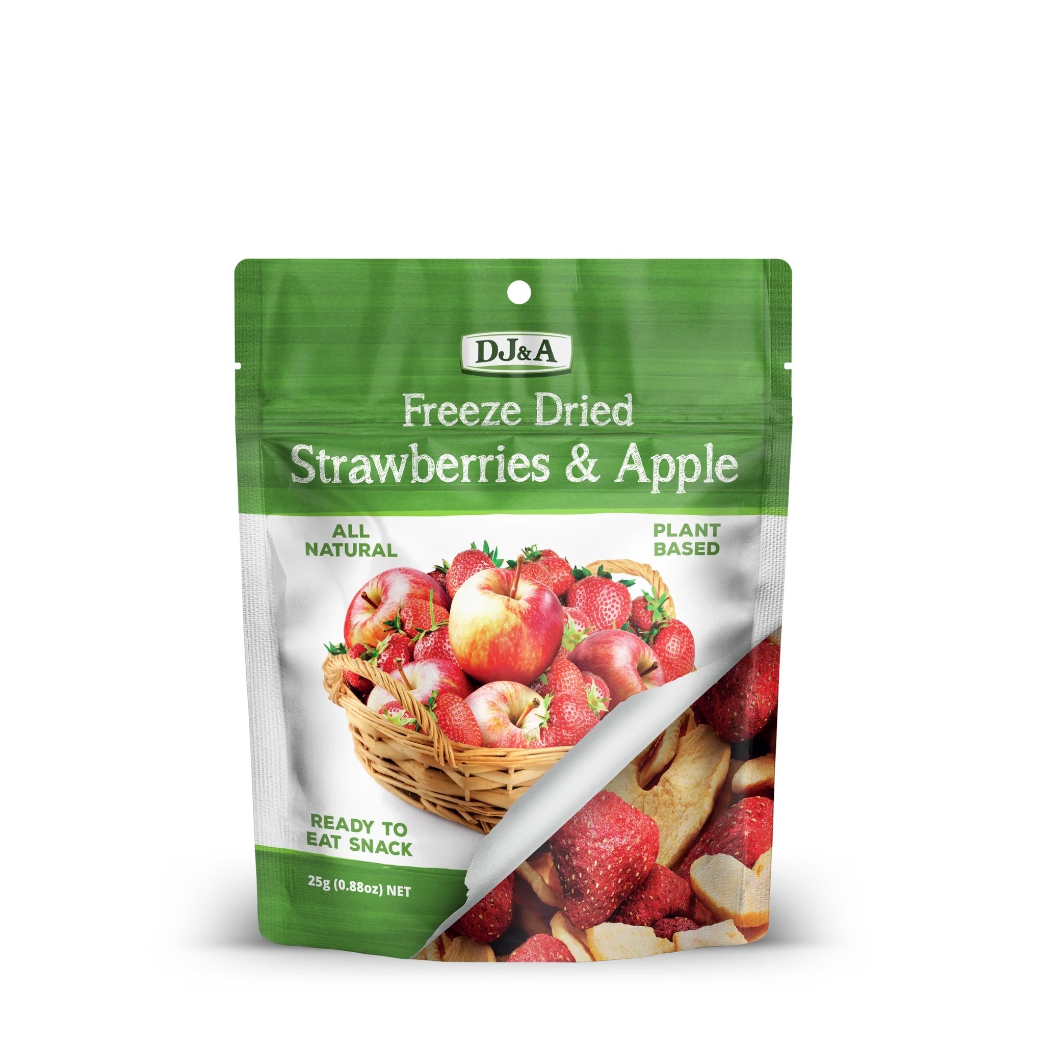 DJ&A freeze dried strawberry apple 25g crunchy mixed fruit snack