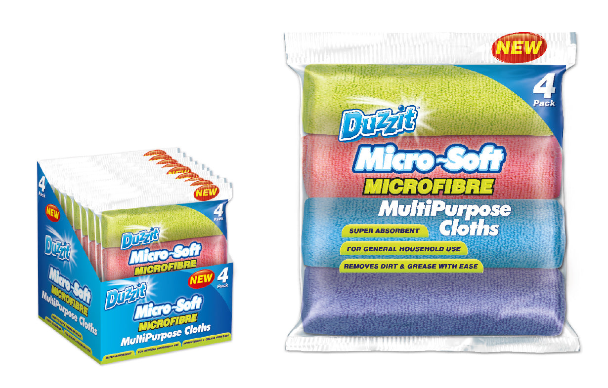 151 Duzzit 4Pk Microfibre Cloth 24 x 24