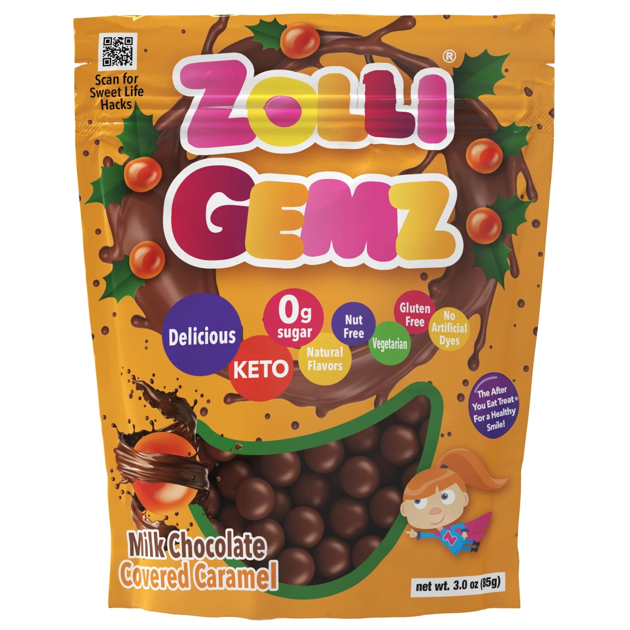 Zollipops Milk Chocolate Caramelz Gemz 24 x 85g (3oz)