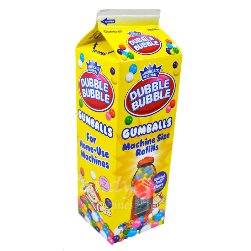 Dubble Bubble Assorted Gumballs Refill Carton 24 x 567g (20oz)