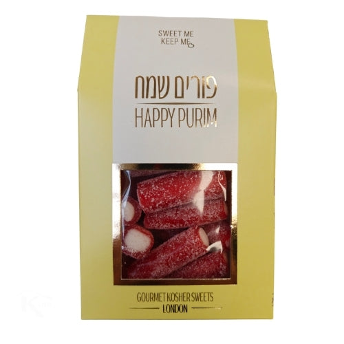 SMKM  Sour Strawberry Pencils Happy Purim 14 x 160g