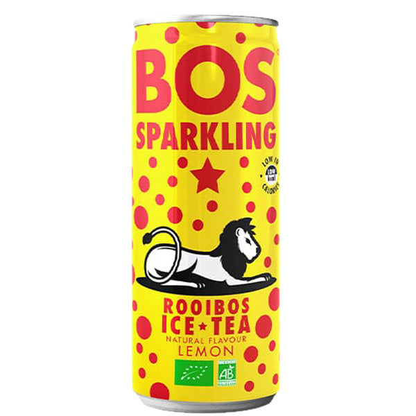 Bos Organic Sparkling Lemon Ice Tea Can 12 x 250ml