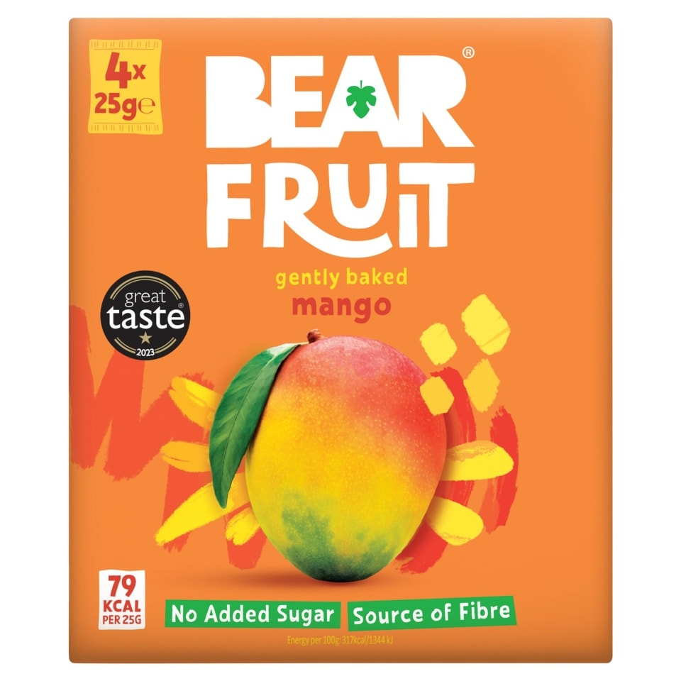 Bear Fruit Gently Baked Mango 4 x 4 x 25g