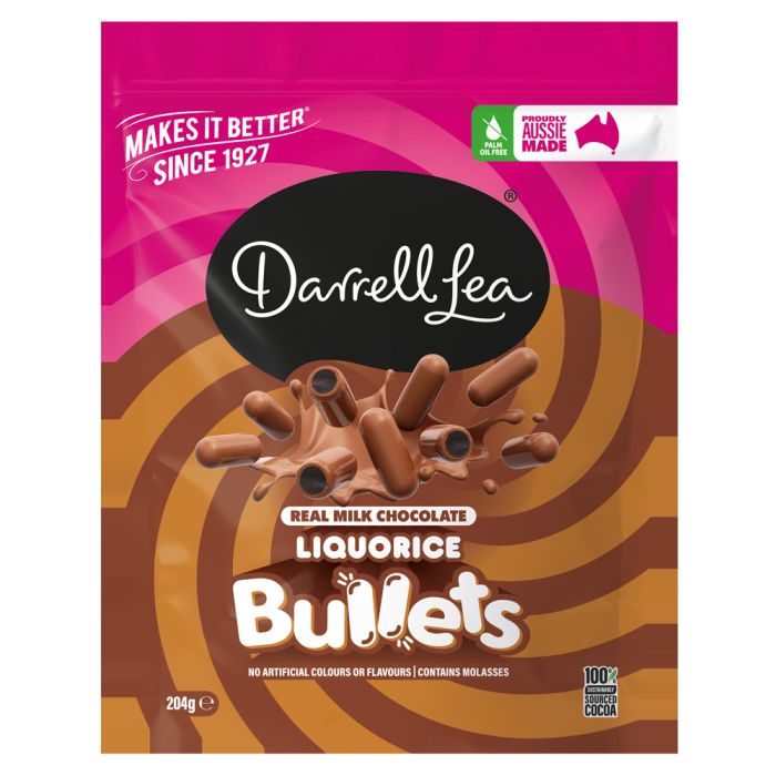Darrell Lea Milk Chocolate Bullets NK 12 x 204g