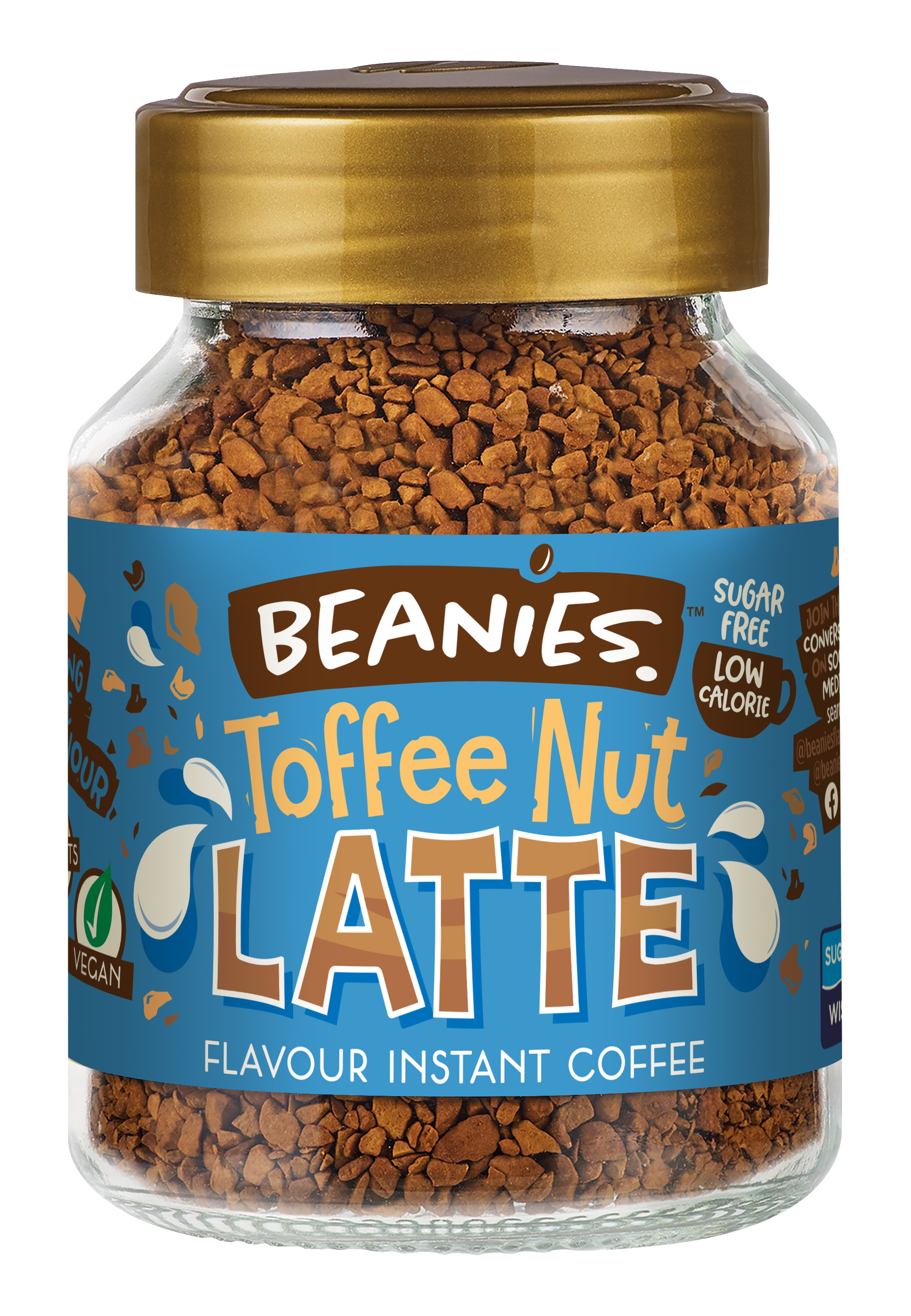 Beanies Toffee Nut Latte Flavoured Coffee NK 6 x 50g