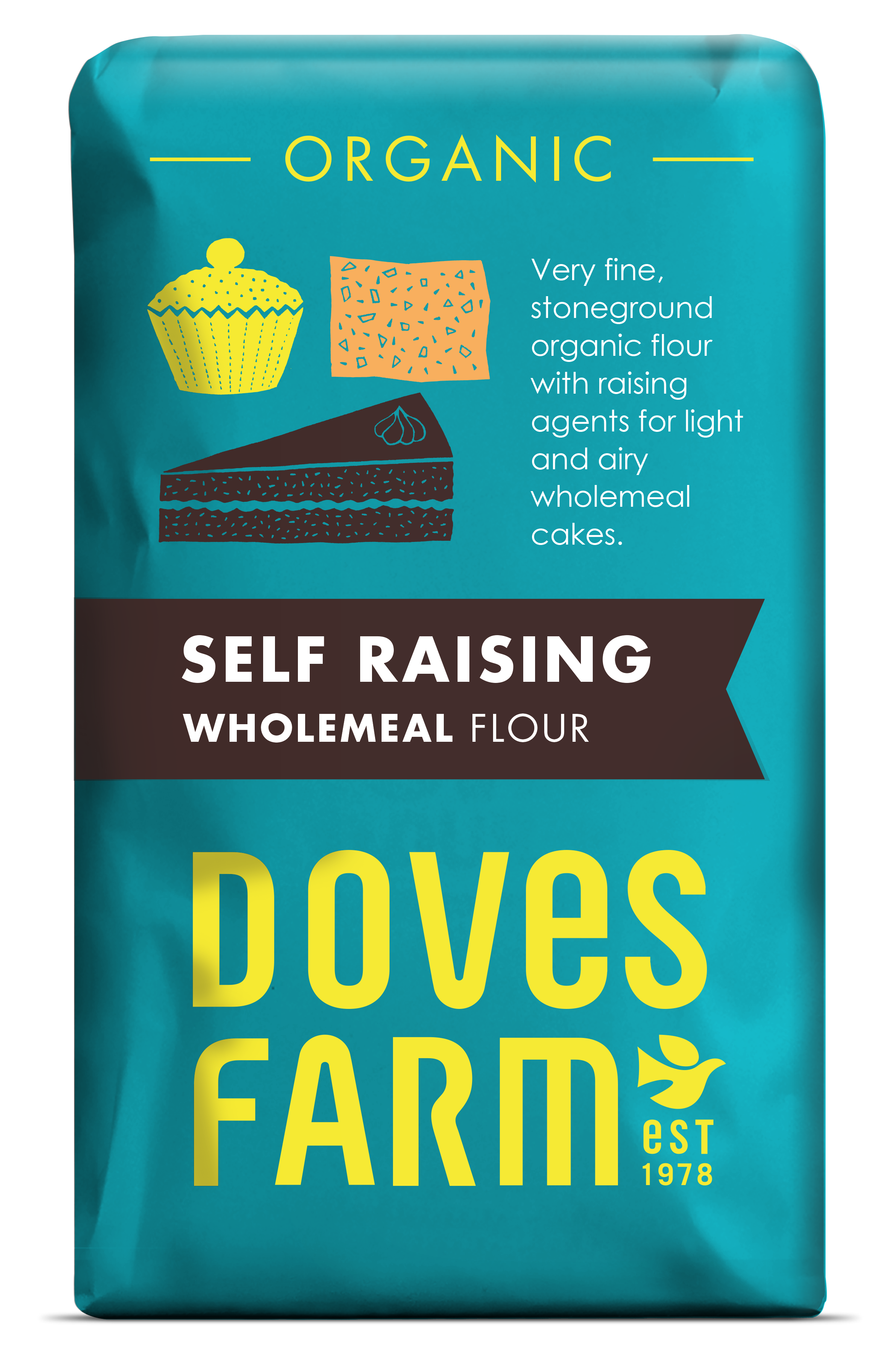 Doves Farm Organic Self Raising Wholemeal Flour 5 x 1kg