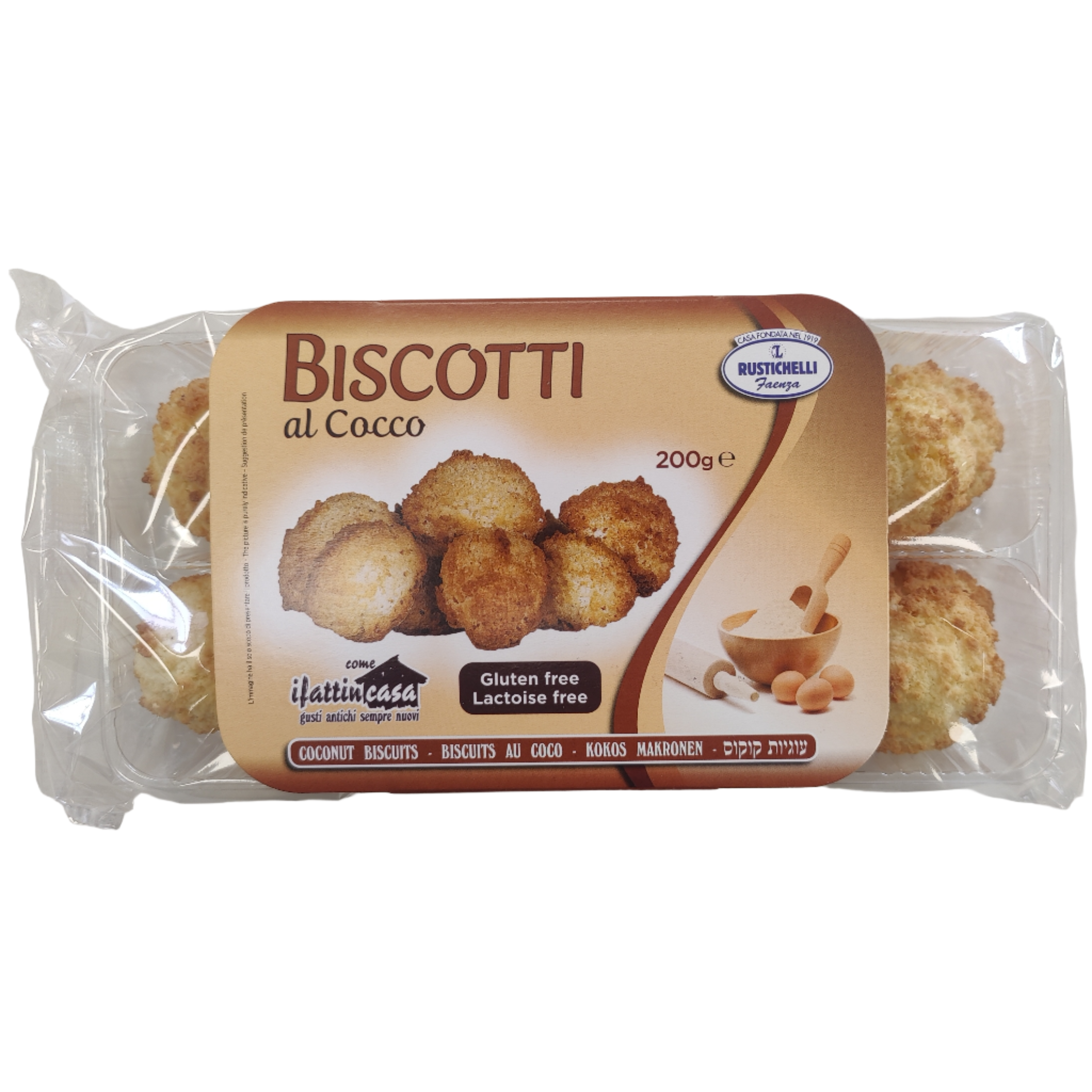Rustichelli Coconut Biscuits Passover 20 x 200g