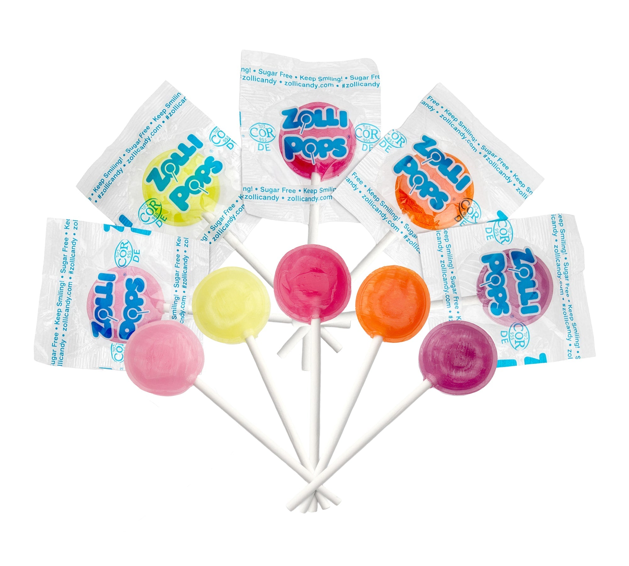 BULK Zollipops Assorted Fruit Flat Lollipops 1kg